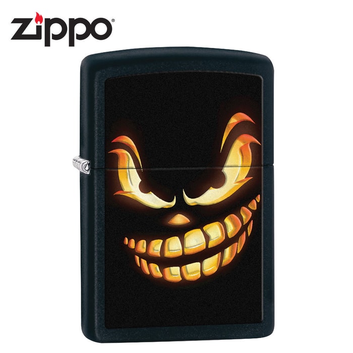 Zippo Black Matte Yellow Face Windproof Lighter