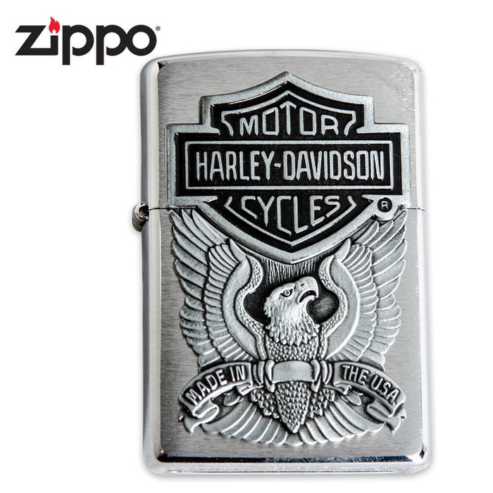 Harley-Davidson Made in the USA Brushed Chrome Lighter