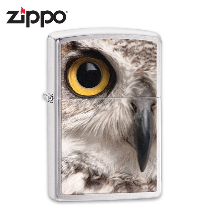 Zippo Brushed Chrome Owl Eye Windproof Lighter