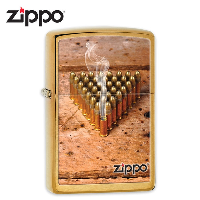 Zippo Brushed Brass Bullets Windproof Lighter