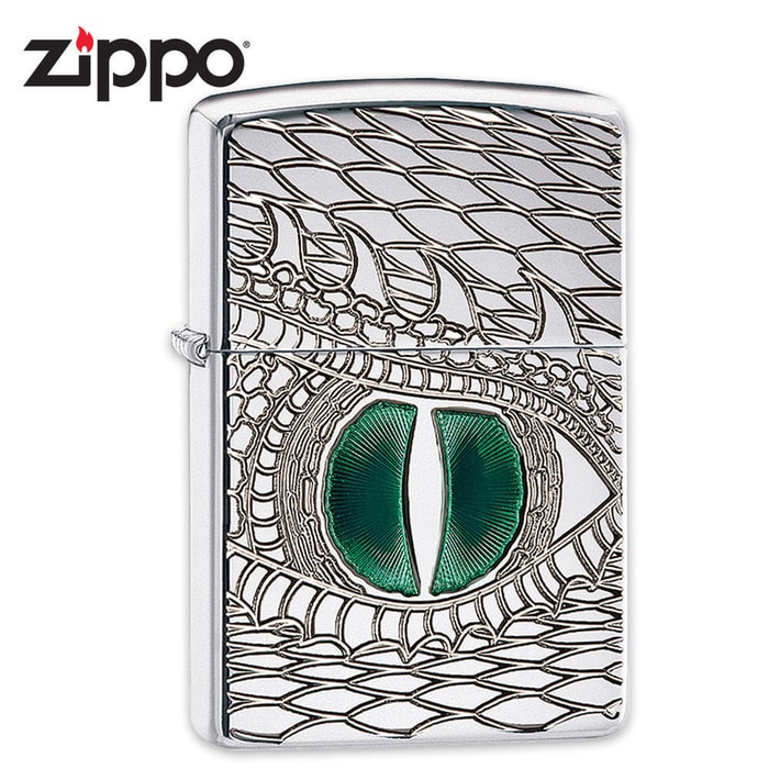 Zippo Dragon Eye Green Epoxy Inlay Lighter