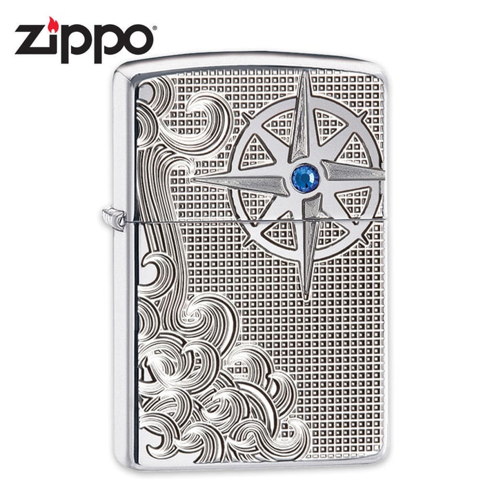 Zippo High Polish Chrome With Swarovski Crystal Lighter