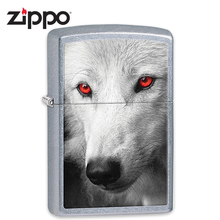Zippo Classic Wolf With Red Eyes Lighter