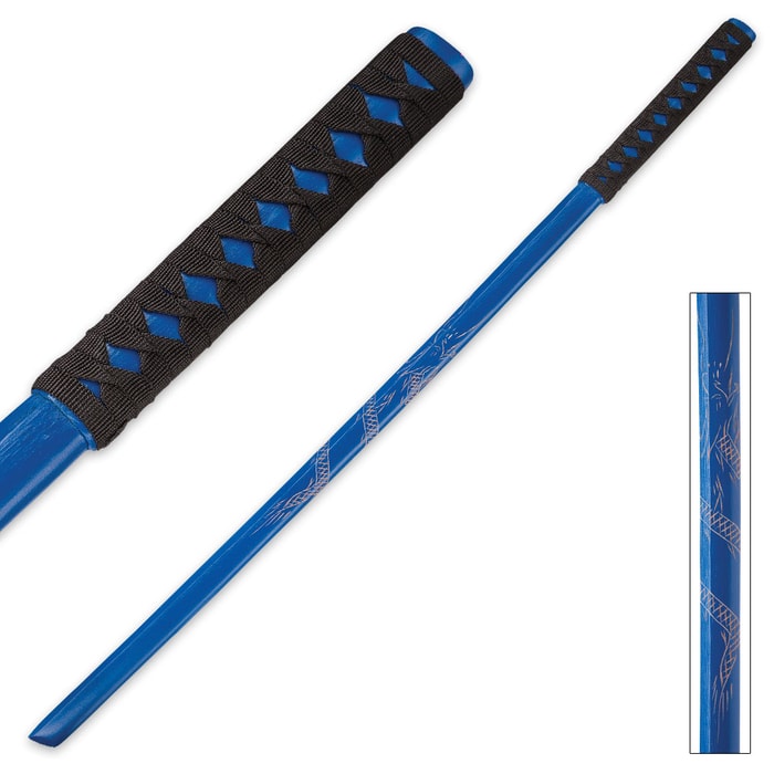 Blue Dragon Wooden Bokken Samurai Sword