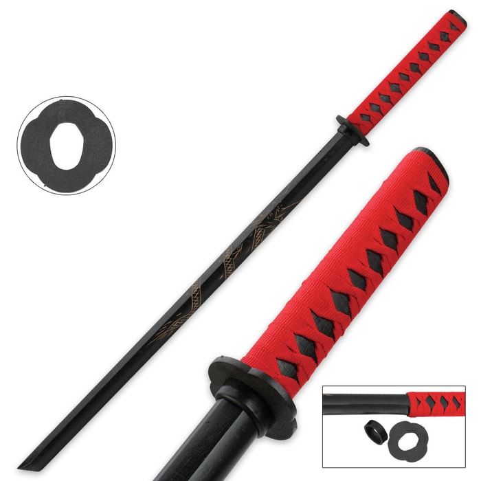 Samurai Red Wooden Dragon Bokken Sword