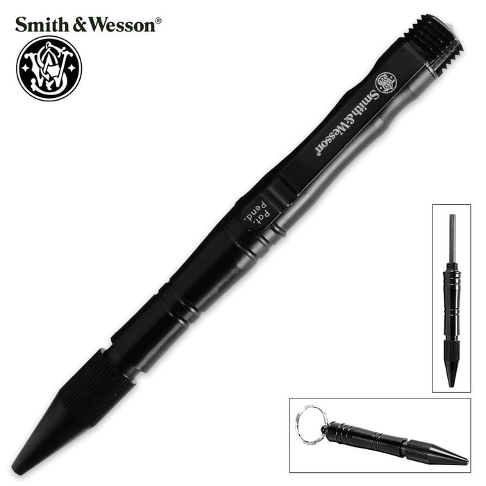 Smith & Wesson Survival Tactical Pen With Fire Striker Black