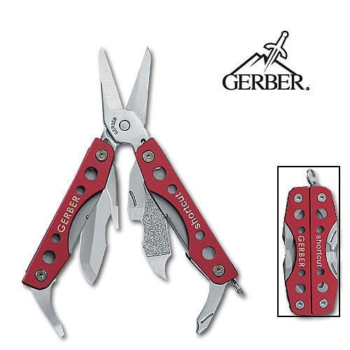 Gerber Shortcut Mini Scissors Keychain Red Tail Hawk