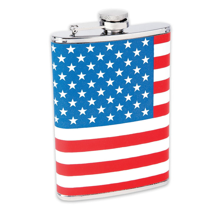 American Flag Stainless Steel Flask
