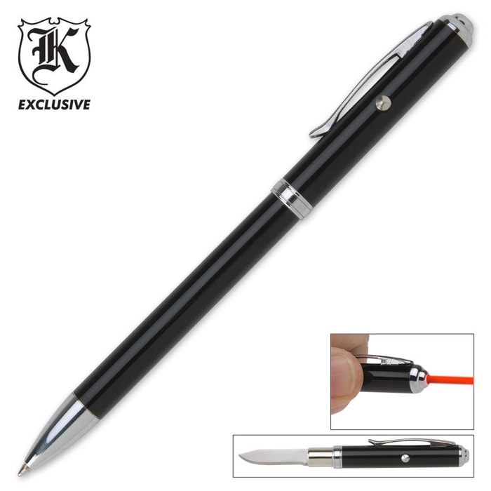Black Pen Knife with Laser
