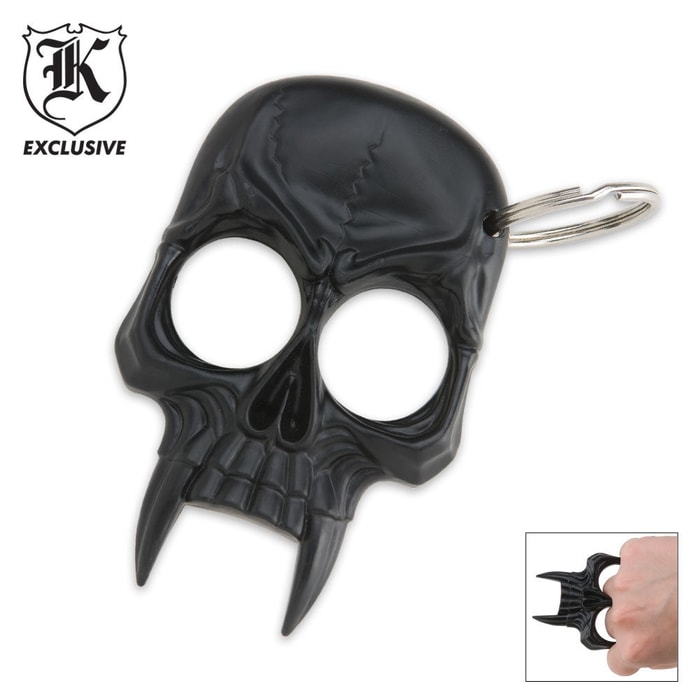 Black Skull Fang Keychain