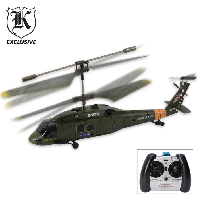 3 Channel Remote Controlled RC Black Hawk Helicopter