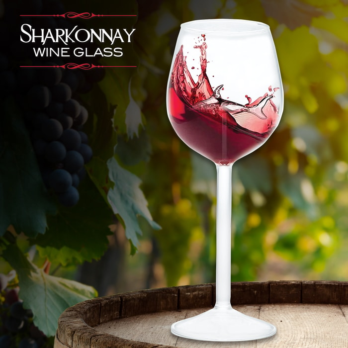 Full image of Sharkonnay Wine Glass.