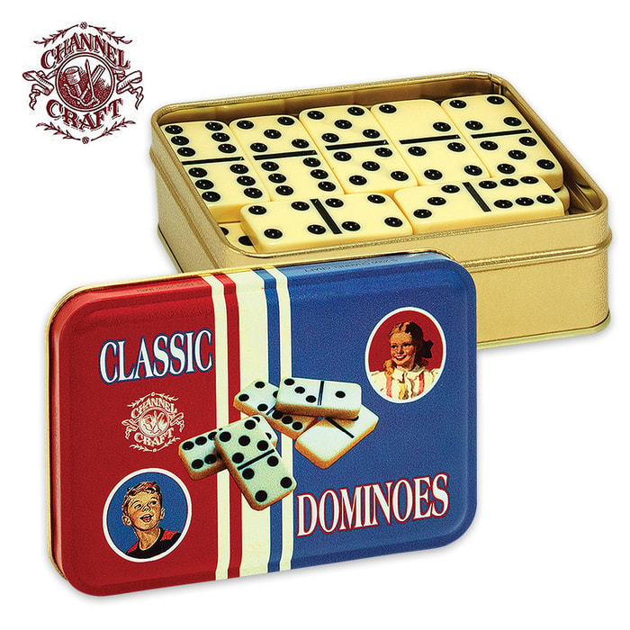 Classic Dominoes Tin Box