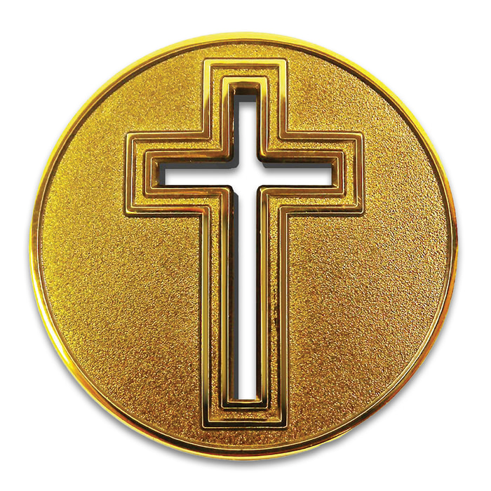 The Cross Cut-Out Coin close-up