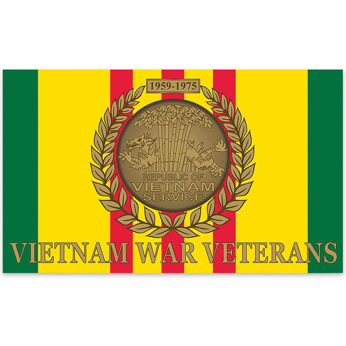 Vietnam War Veterans Service Ribbon 3’ x 5’ Polyester Flag