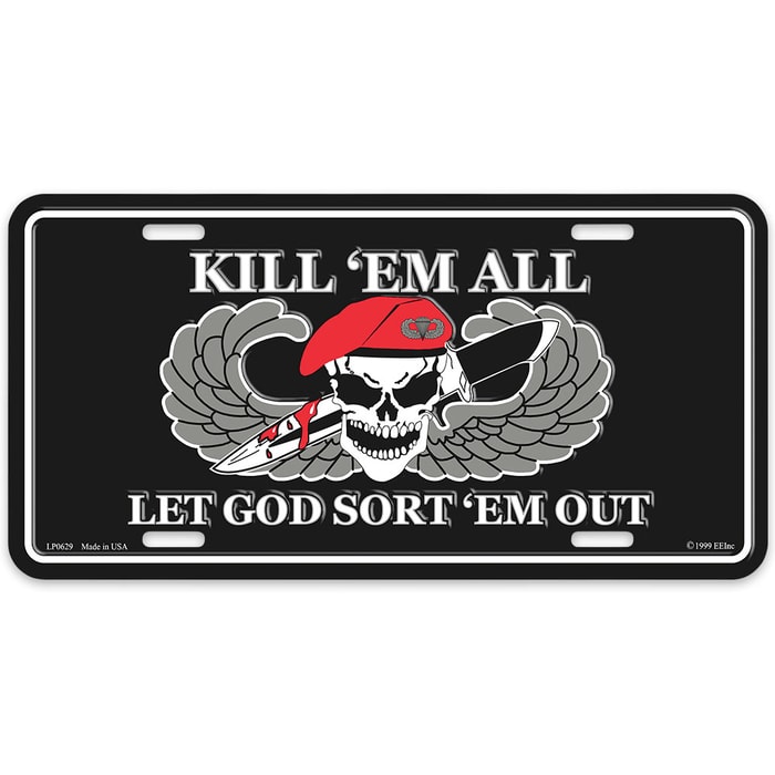 "Kill 'Em All" 6" x 12" License Plate