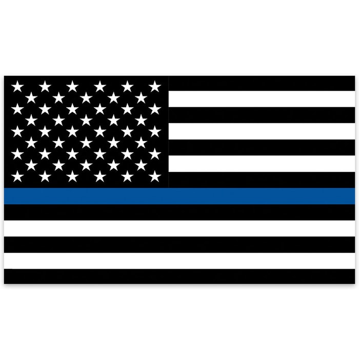 Police Tribute American Flag - Black and White US Flag with Single Blue Stripe - 3' x 5'