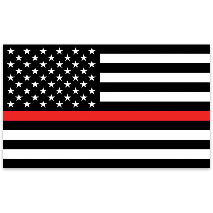 Firefighter Tribute American Flag - Black and White US Flag with Single Red Stripe - 3' x 5'