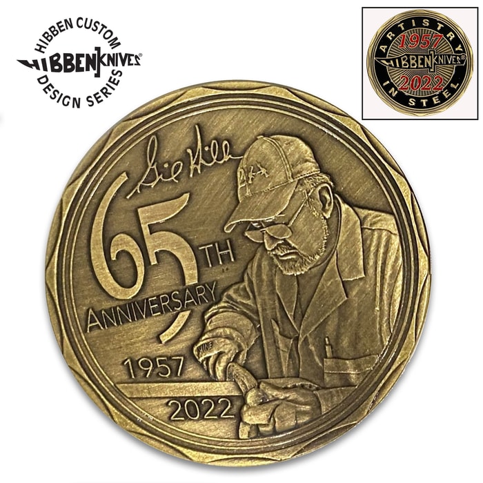 If you’re a Gil Hibben enthusiast or collector, you can’t let the Hibben 65TH Anniversary Coin get away!