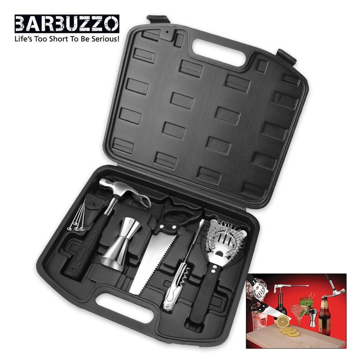 Bar Tools Cocktail Set With Carry Case