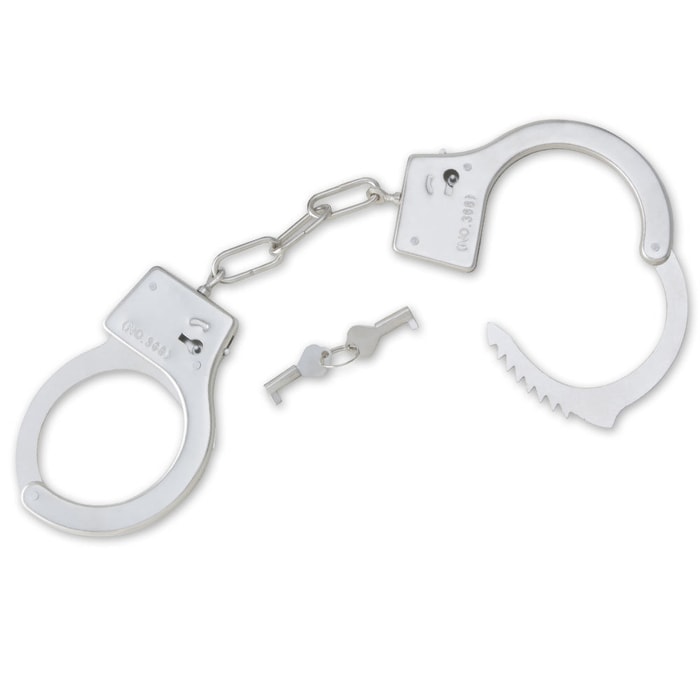 Chrome Plated Metal Handcuffs - 2 Keys