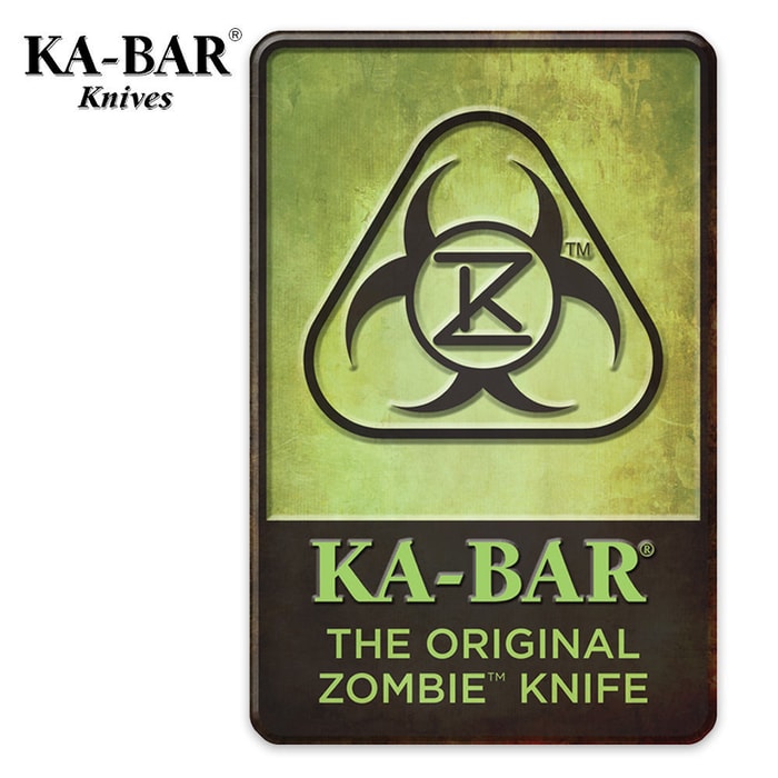 KA-BAR Original Zombie Knife Metal Sign