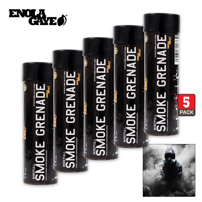 Wire Pull Smoke Grenades White 5-Pack