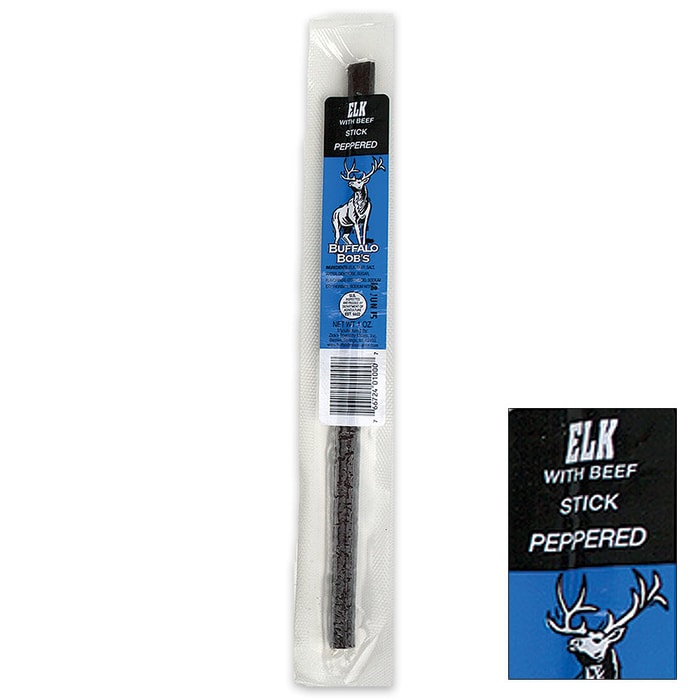 Buffalo Bob's 1-oz Peppered Elk Jerky Stick