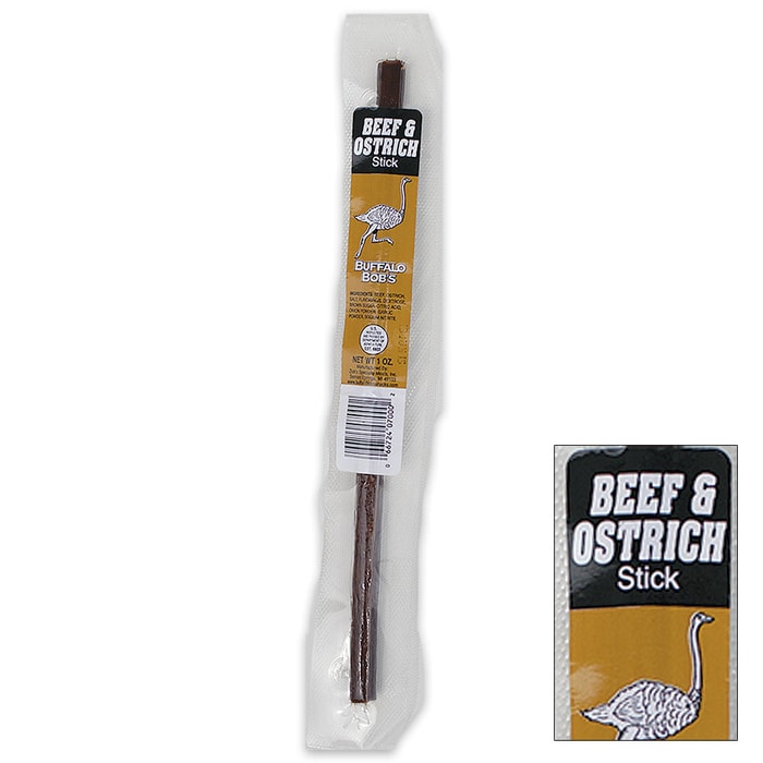 Buffalo Bob's 1-oz Hickory Smoked Ostrich and Beef Jerky Stick