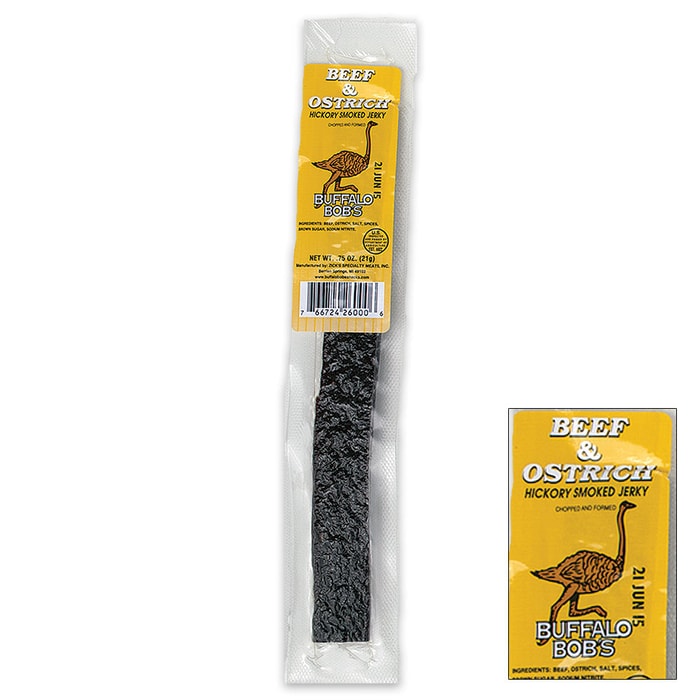Buffalo Bob's Hickory 3/4-oz Smoked Ostrich and Beef Jerky
