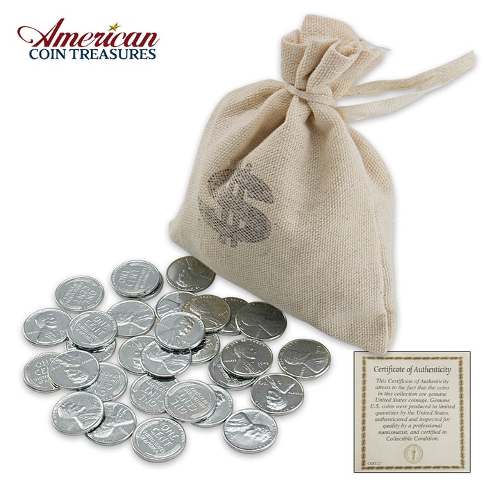 Bankers Bag Of 1943 Lincoln Steel Pennies