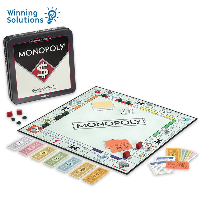 Nostalgic Monopoly Game With Decorative Tin