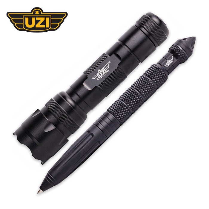UZI Tactical Pen And Flashlight Set