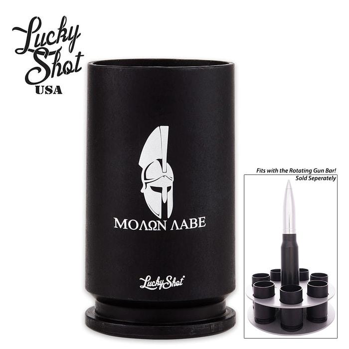 Black Molon Labe Spirit Shot Glass - 30MM Shell Casing