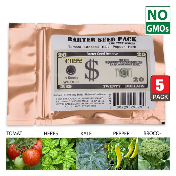 Barter Seed Pack - Survival Heirloom Non-GMO 4,300 Seeds