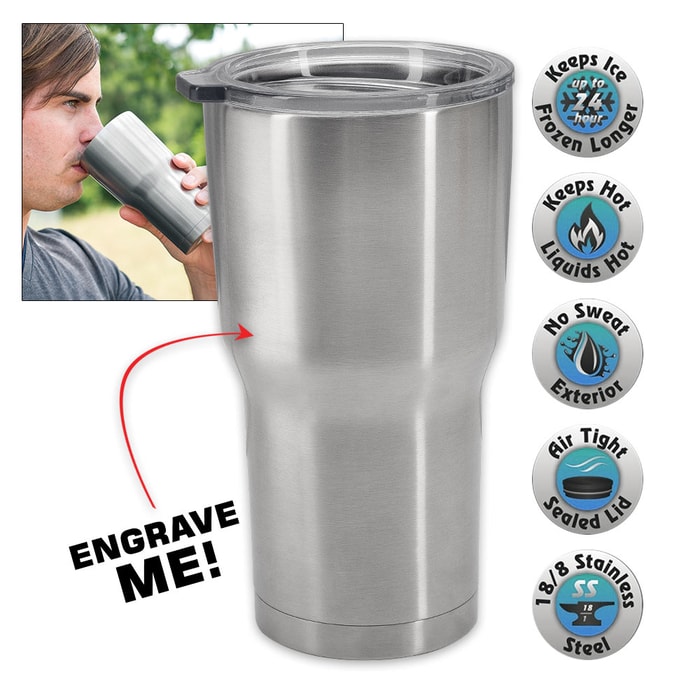 Large Double Walled Insulated Stainless Steel Tumbler