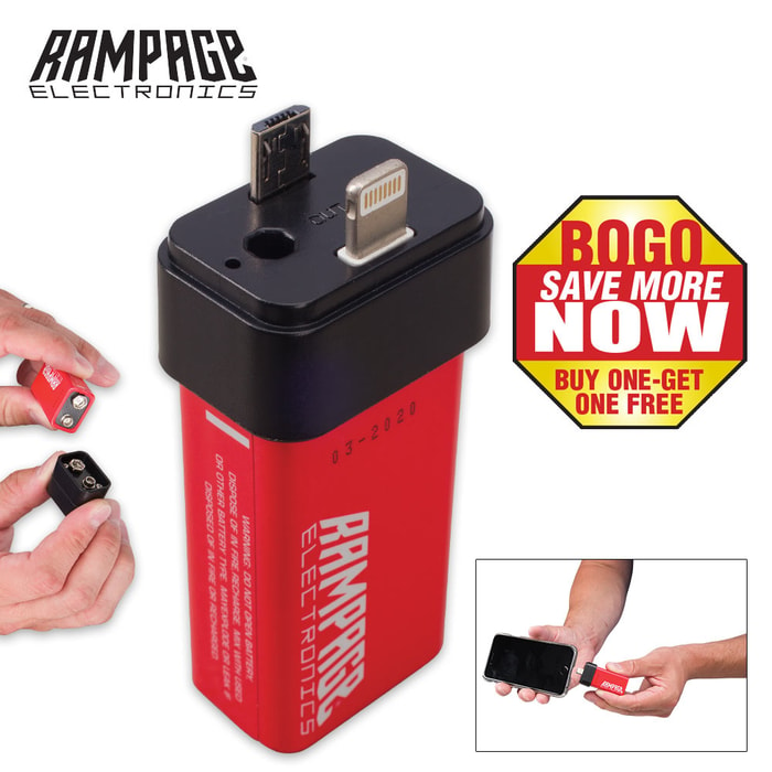 Rampage Electric 9v Instant Cell Phone / Mobile Device Charger - BOGO