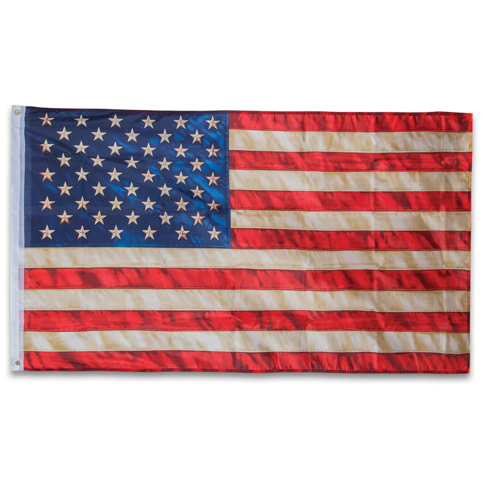 Distressed Look American Flag - 3' x 5'