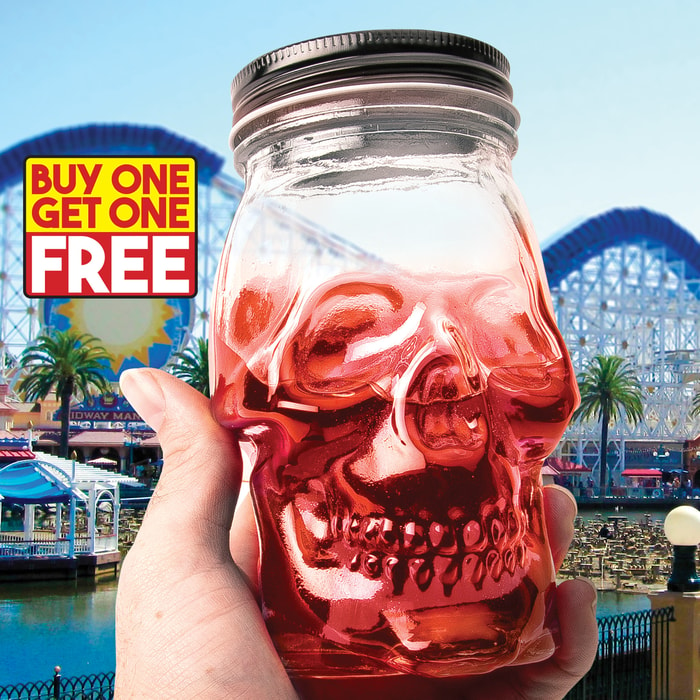 This isn’t your Grandma’s old Mason Jar! Our Skull Head Mason Jar is just a little creepier with its leering grin