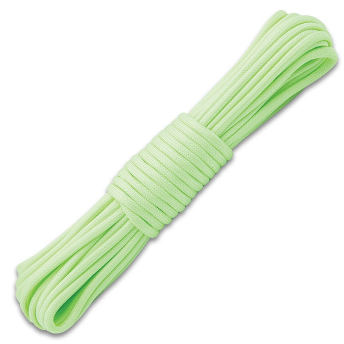 The Luminous Green Paracord glows in the dark.