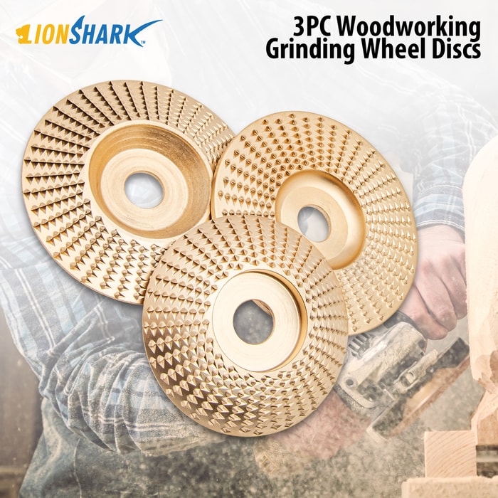 All three of the Lion Shark Grinding Wheel Discs