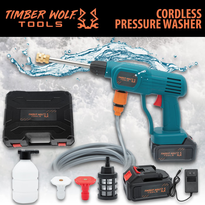 Full image of the Timber Wolf Tools Cordless Pressure Washer.