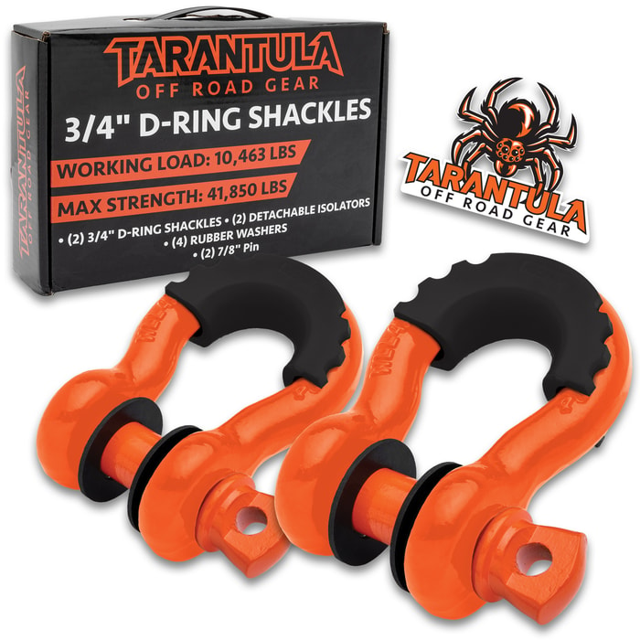 Full image of the Tarantula Off Road 3/4" D-Ring Shackles.