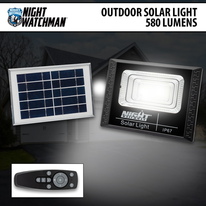 Full image of the Night Watchman Outdoor Solar Light 580 Lumens.