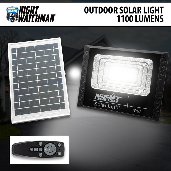 Full image of the Night Watchman Outdoor Solar Light 1100 Lumens.