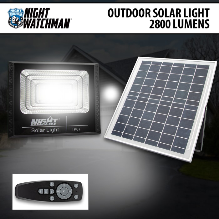 Full image of the Night Watchman Outdoor Solar Light 2800 Lumens.