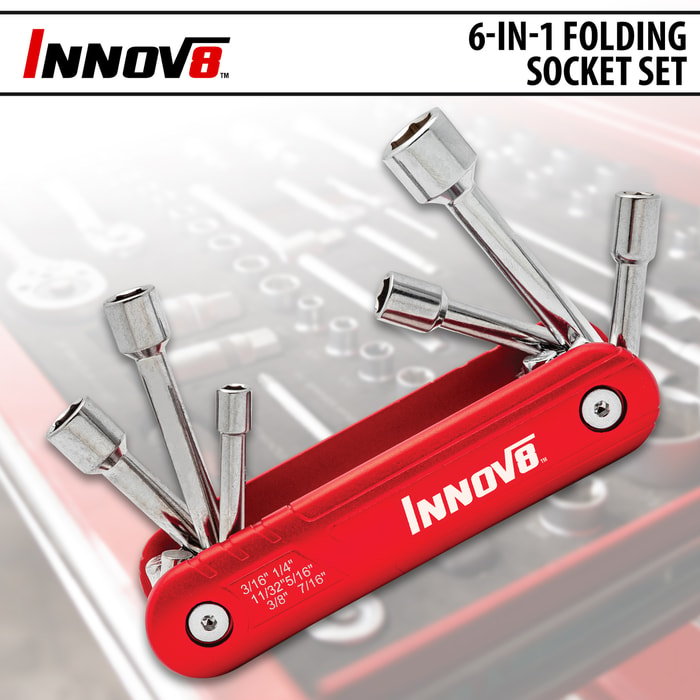 The Innov8 6 in 1 folding socket set.