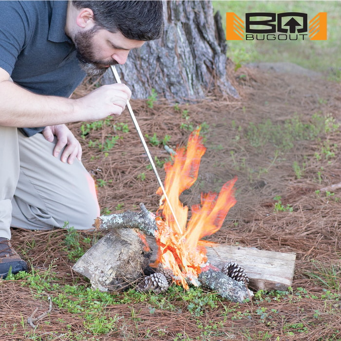 The BugOut Portable Fire Bellows is one of the most valuable tools that you can have in your survival or camping gear