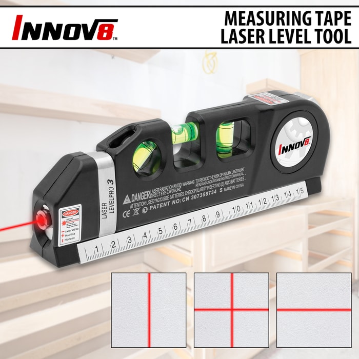 Full image of the Innov8 Measuring Tape Laser Level Tool.