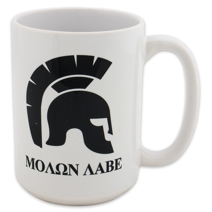 Molon Labe With Spartan Helmet Mug